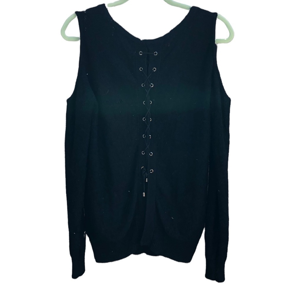 ONE GREY DAY COLD SHOULDER SWEATER